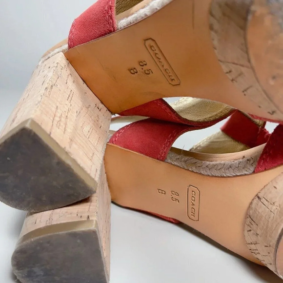 Coach Valeann Tulip Suede Cork Platform Sandal - Picture 11 of 14